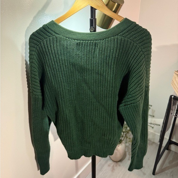 Tradlands Cardigan Kelly green cotton buttons ribbed knit easy wear bookish Sml - Picture 6 of 6